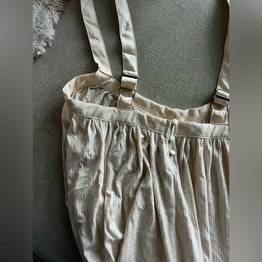 Free People Cream Wide-Leg Suspender Jumpsuit - Picture 13 of 13